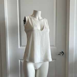 Leith Nordstrom white chiffon sleeveless tank top